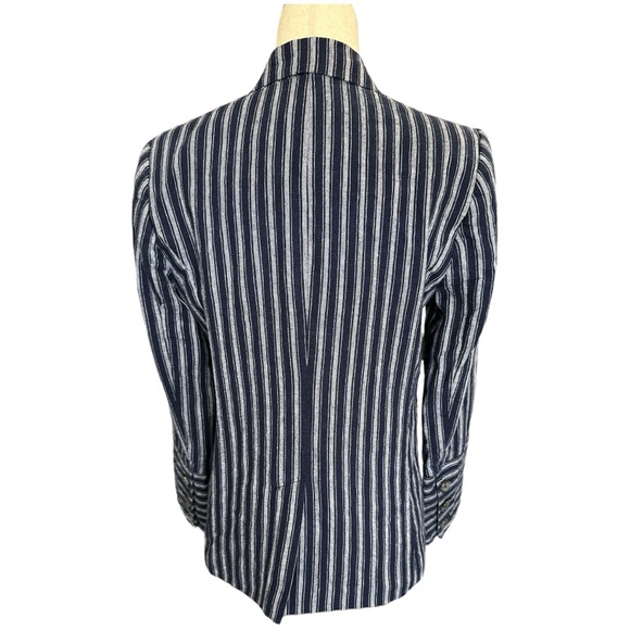 Laundry by Shelli Segal Navy Striped Blazer Size 6 - Picture 4 of 8